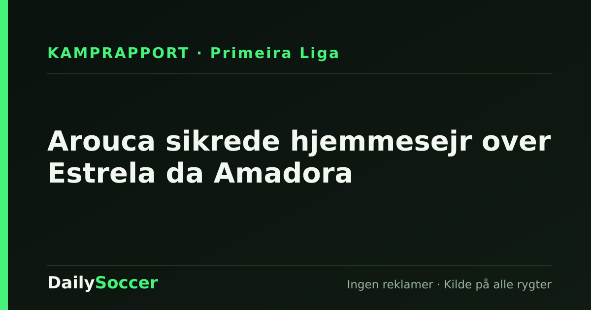 Arouca sikrede hjemmesejr over Estrela da Amadora — DailySoccer