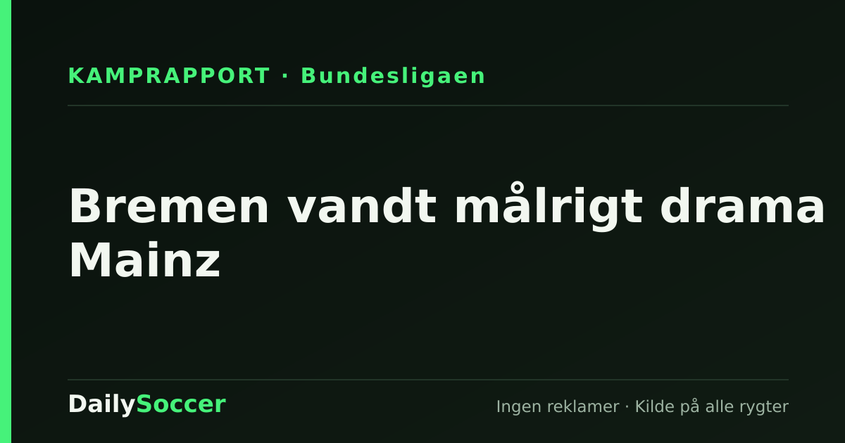 Bremen vandt målrigt drama i Mainz — DailySoccer