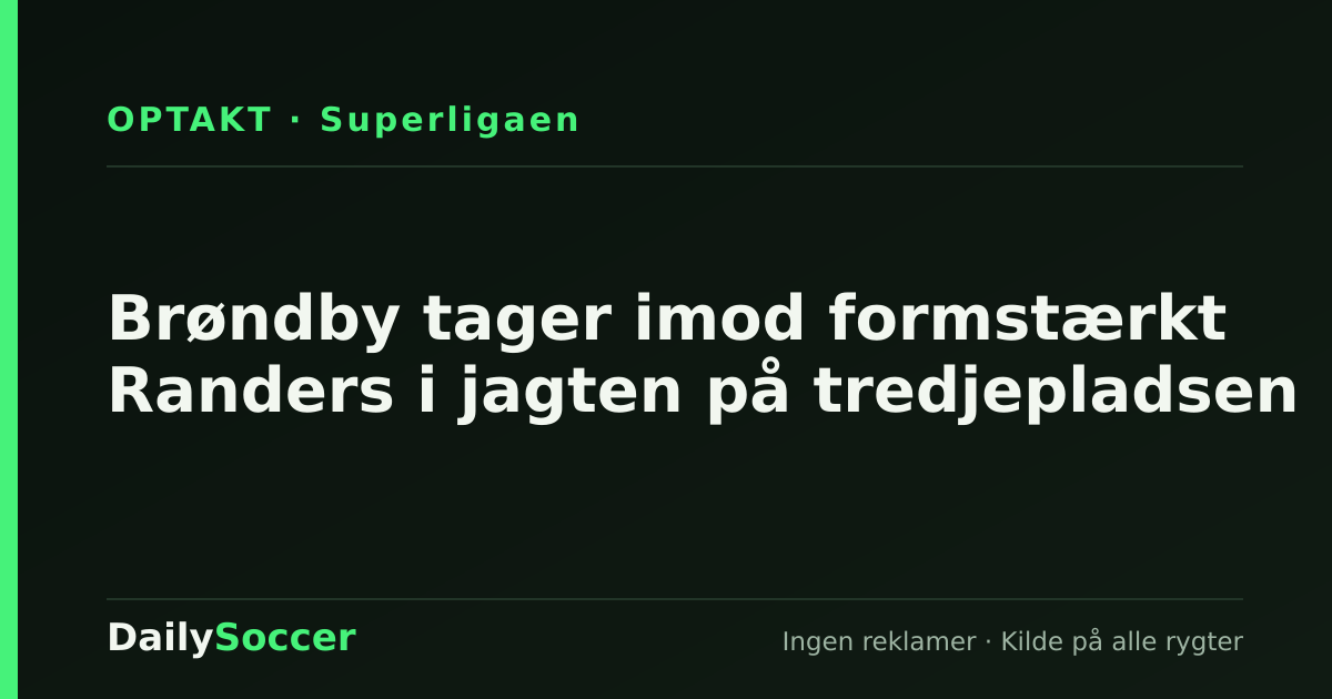 Brøndby tager imod formstærkt Randers i jagten på tredjepladsen — DailySoccer
