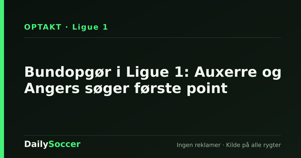 Bundopgør i Ligue 1: Auxerre og Angers søger første point — DailySoccer
