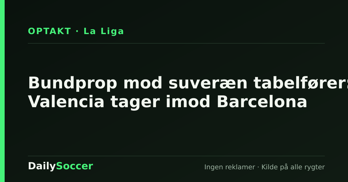 Bundprop mod suveræn tabelfører: Valencia tager imod Barcelona — DailySoccer