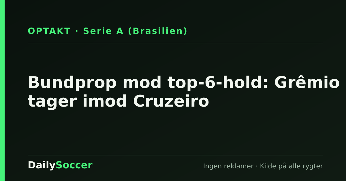 Bundprop mod top-6-hold: Grêmio tager imod Cruzeiro — DailySoccer