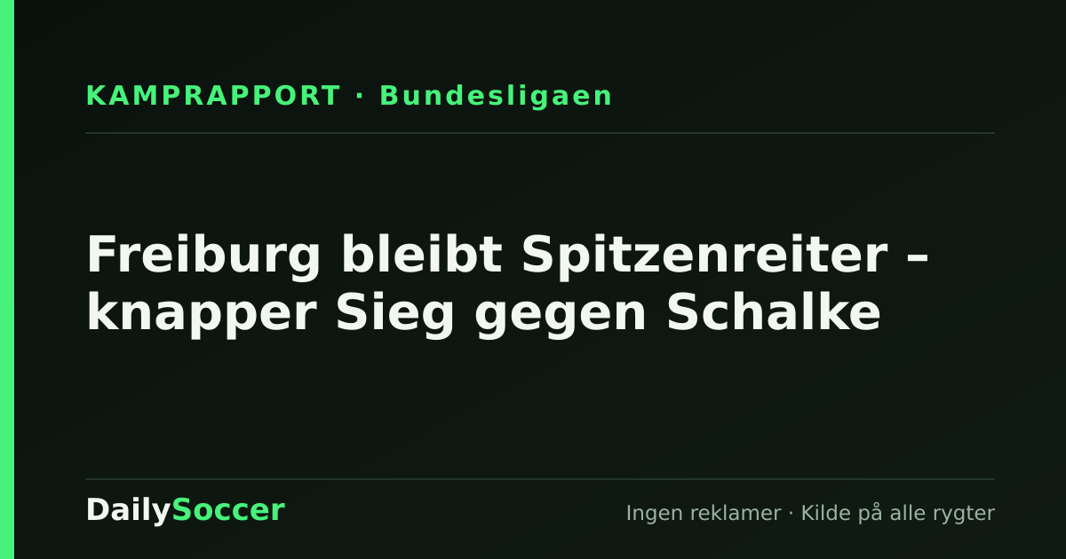 Freiburg bleibt Spitzenreiter – knapper Sieg gegen Schalke — DailySoccer
