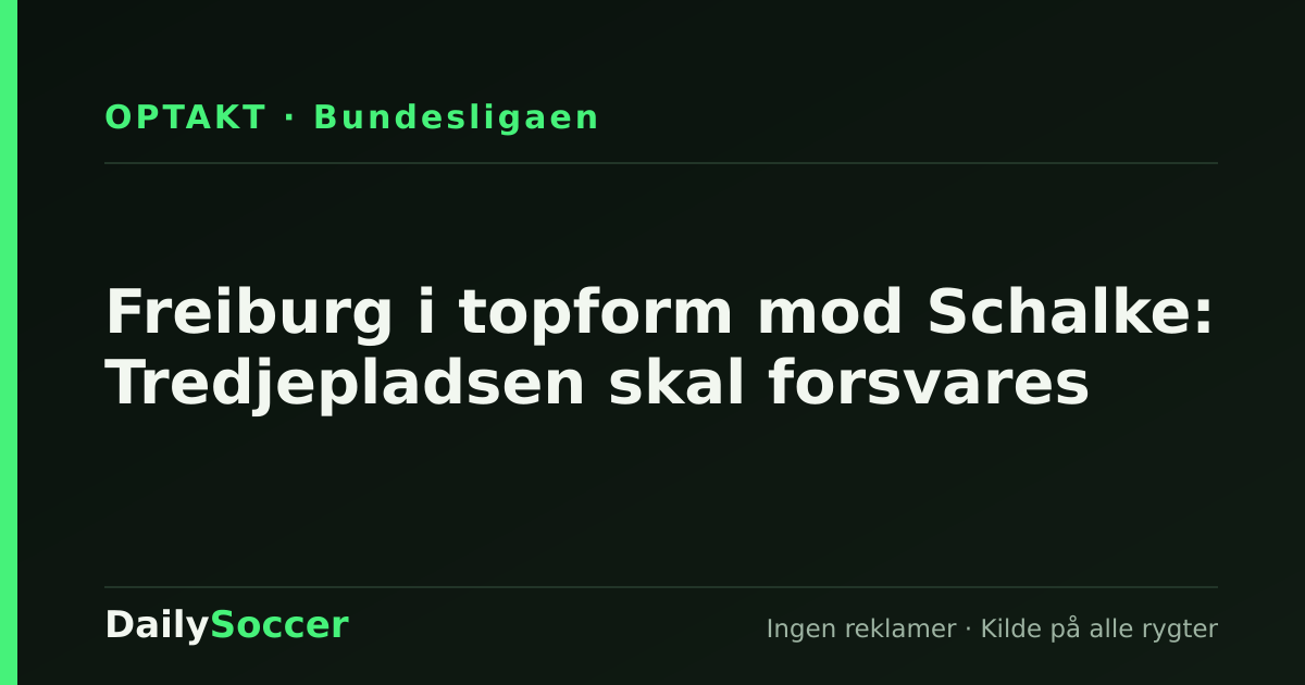 Freiburg i topform mod Schalke: Tredjepladsen skal forsvares — DailySoccer