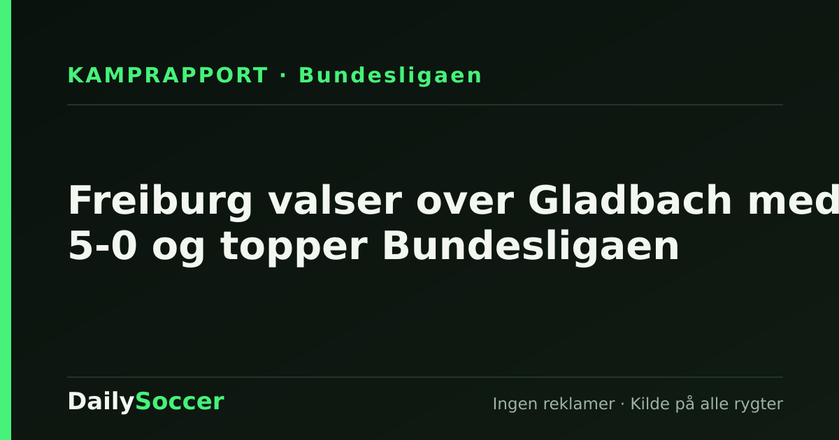 Freiburg valser over Gladbach med 5-0 og topper Bundesligaen — DailySoccer