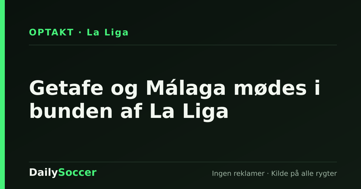 Getafe og Málaga mødes i bunden af La Liga — DailySoccer