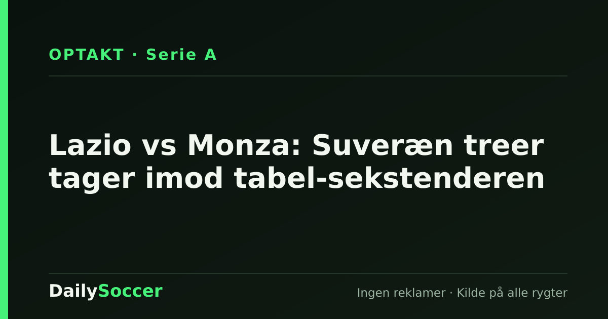 Lazio vs Monza: Suveræn treer tager imod tabel-sekstenderen — DailySoccer