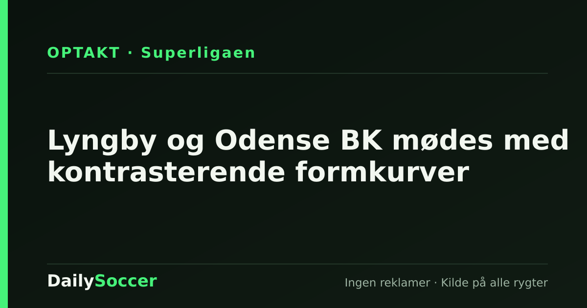 Lyngby og Odense BK mødes med kontrasterende formkurver — DailySoccer