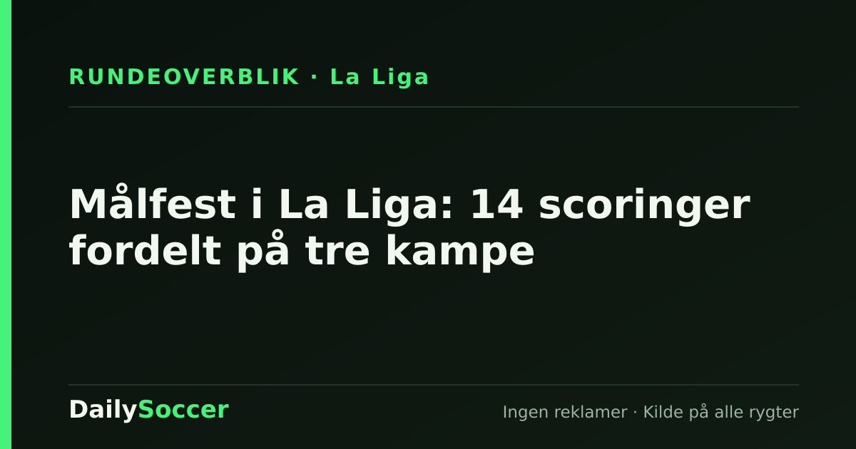 Målfest i La Liga: 14 scoringer fordelt på tre kampe — DailySoccer