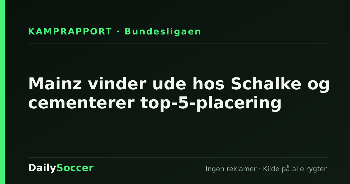 Mainz vinder ude hos Schalke og cementerer top-5-placering — DailySoccer