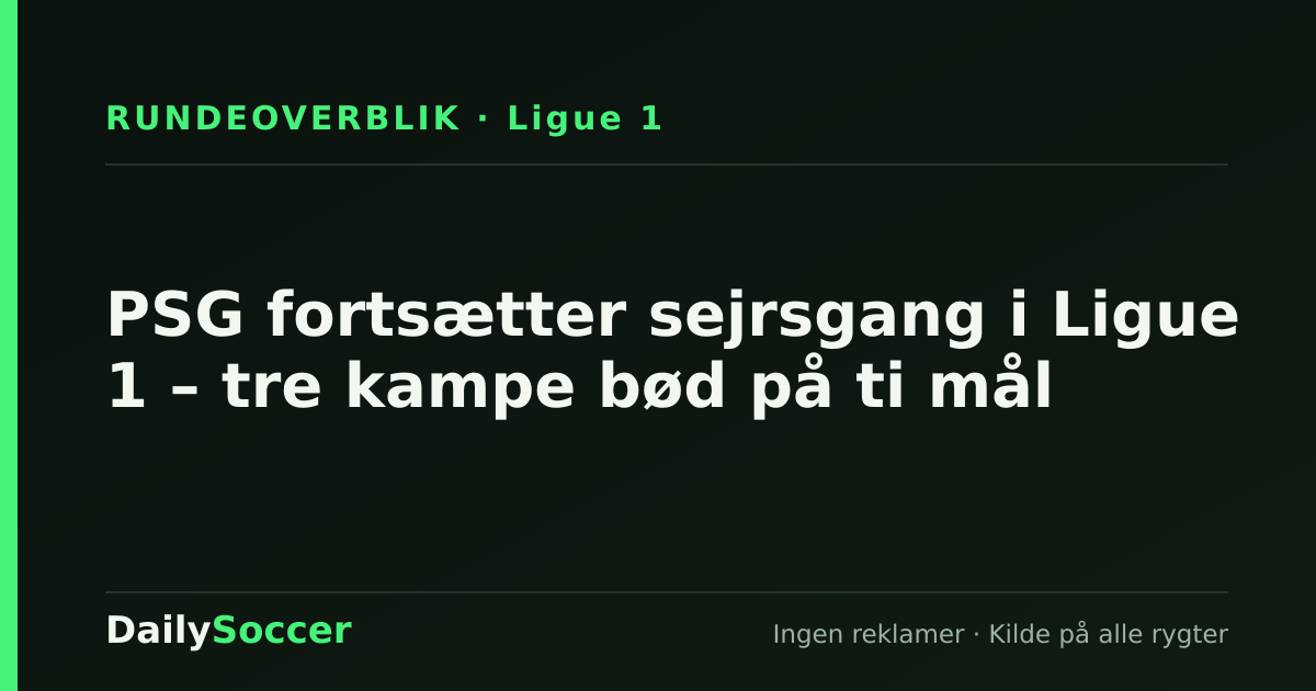 PSG fortsætter sejrsgang i Ligue 1 – tre kampe bød på ti mål — DailySoccer
