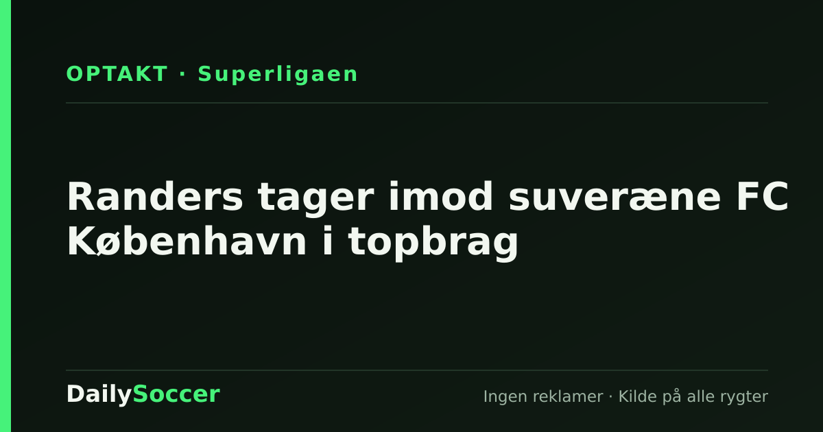 Randers tager imod suveræne FC København i topbrag — DailySoccer