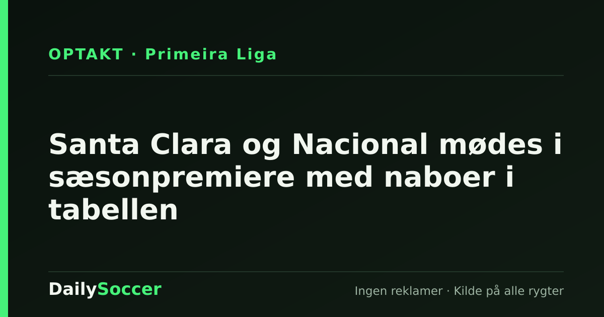 Santa Clara og Nacional mødes i sæsonpremiere med naboer i tabellen — DailySoccer