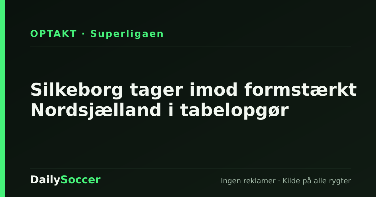 Silkeborg tager imod formstærkt Nordsjælland i tabelopgør — DailySoccer