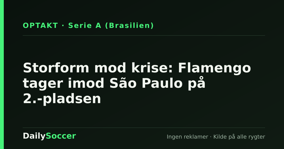 Storform mod krise: Flamengo tager imod São Paulo på 2.-pladsen — DailySoccer