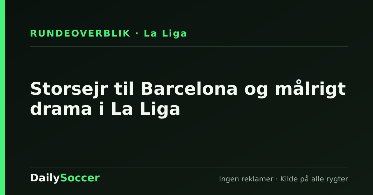 Storsejr til Barcelona og målrigt drama i La Liga — DailySoccer