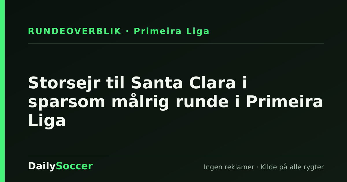 Storsejr til Santa Clara i sparsom målrig runde i Primeira Liga — DailySoccer