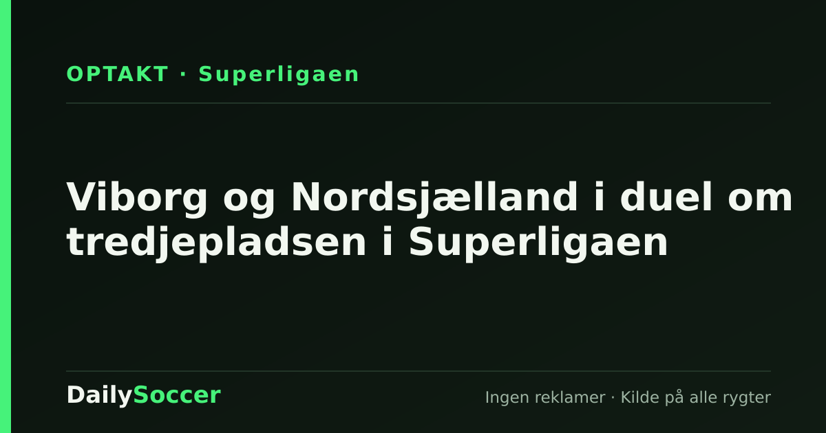 Viborg og Nordsjælland i duel om tredjepladsen i Superligaen — DailySoccer
