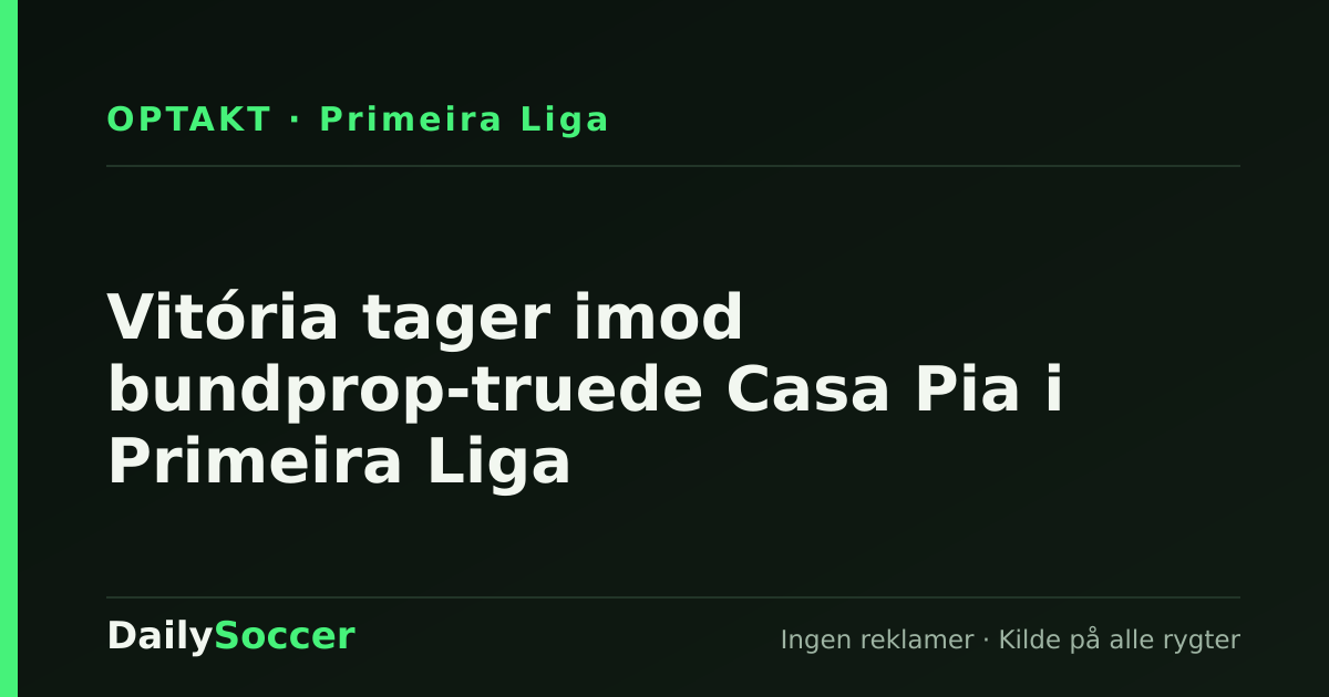 Vitória tager imod bundprop-truede Casa Pia i Primeira Liga — DailySoccer
